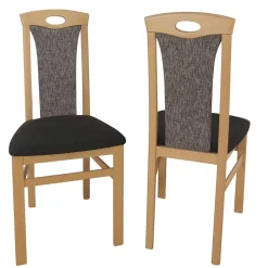 Schicker Hochlehner Stuhl in Braun Dorota & Buche (2er Set)