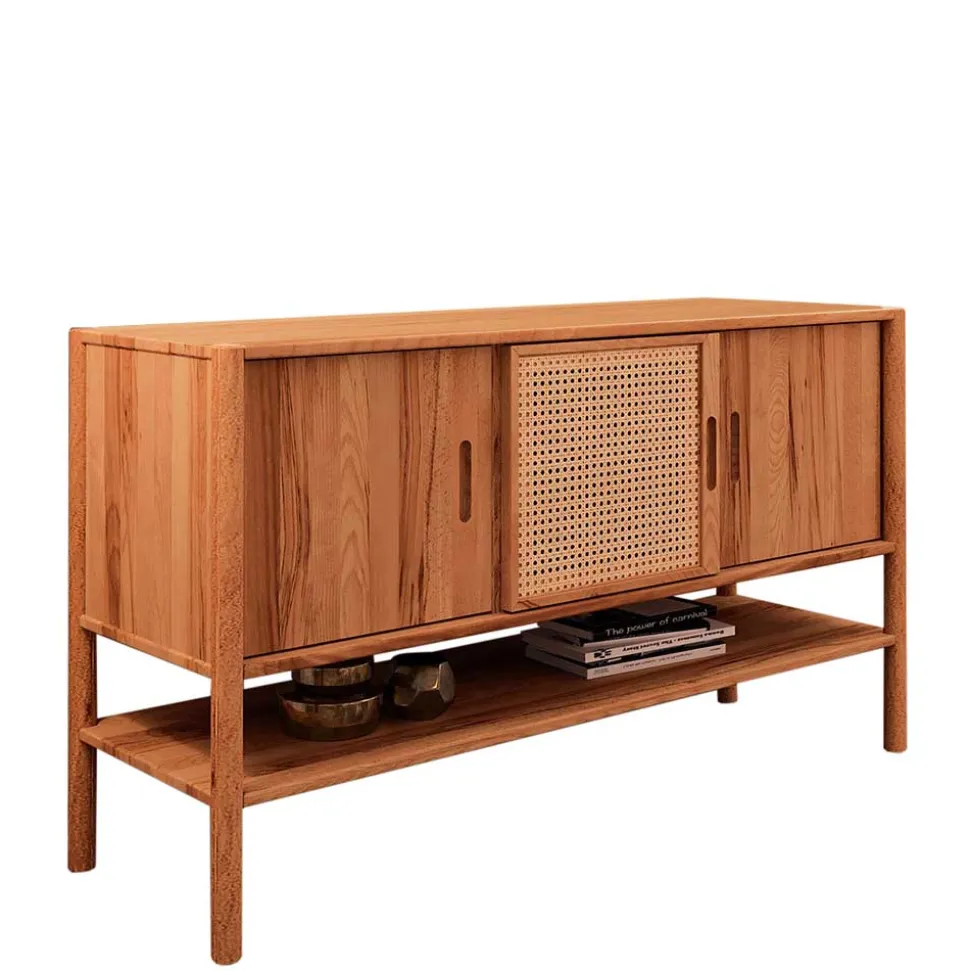 Schiebetüren Kommode mit Ablageboden - Indrya