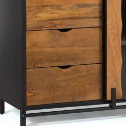 Schiebetüren Sideboard mit Riffelglas - Aglia