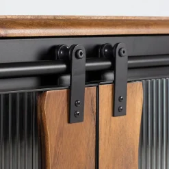 Schiebetüren Sideboard mit Riffelglas - Aglia