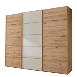 Schiebetüren-Kleiderschrank in Beige Glas - Nikoba