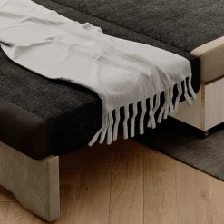 Schlafcouch in Beige und Dunkelbraun - Calming