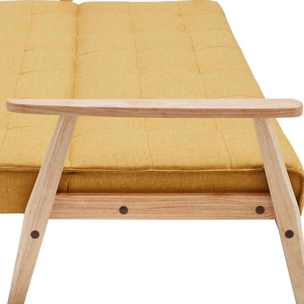 Schlafcouch in Gelb & Eukalyptus Natur - Emkola