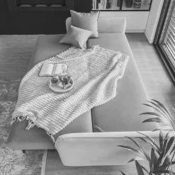 Schlafcouch in Hellrosa meliert - Udiessa