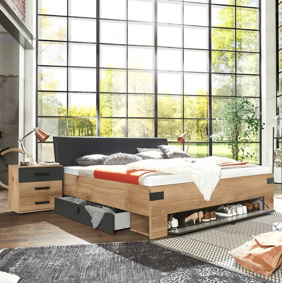 Schlafraum Möbelset mit Stauraumbett - Enegal (vierteilig)