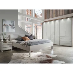 Schlafraum Set in Weiß & Grau - Tumiva (vierteilig)