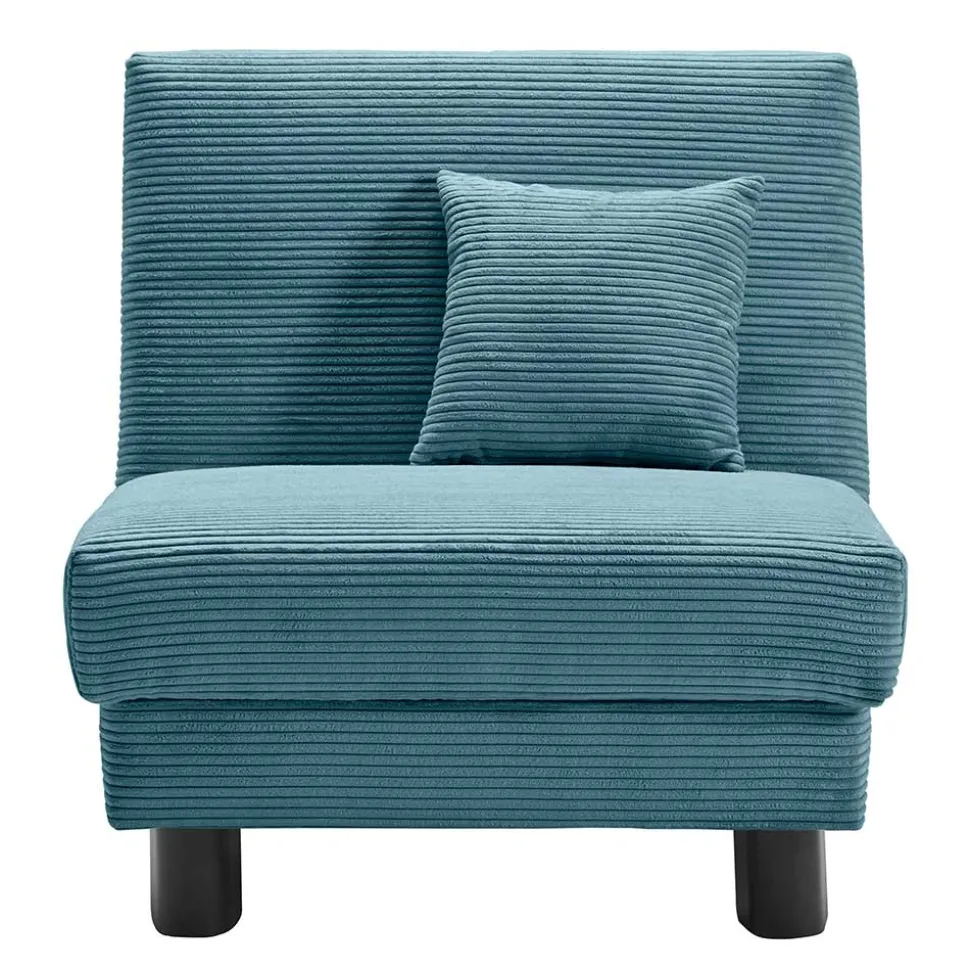 Schlafsessel in Petrol aus Cord - Geraldo