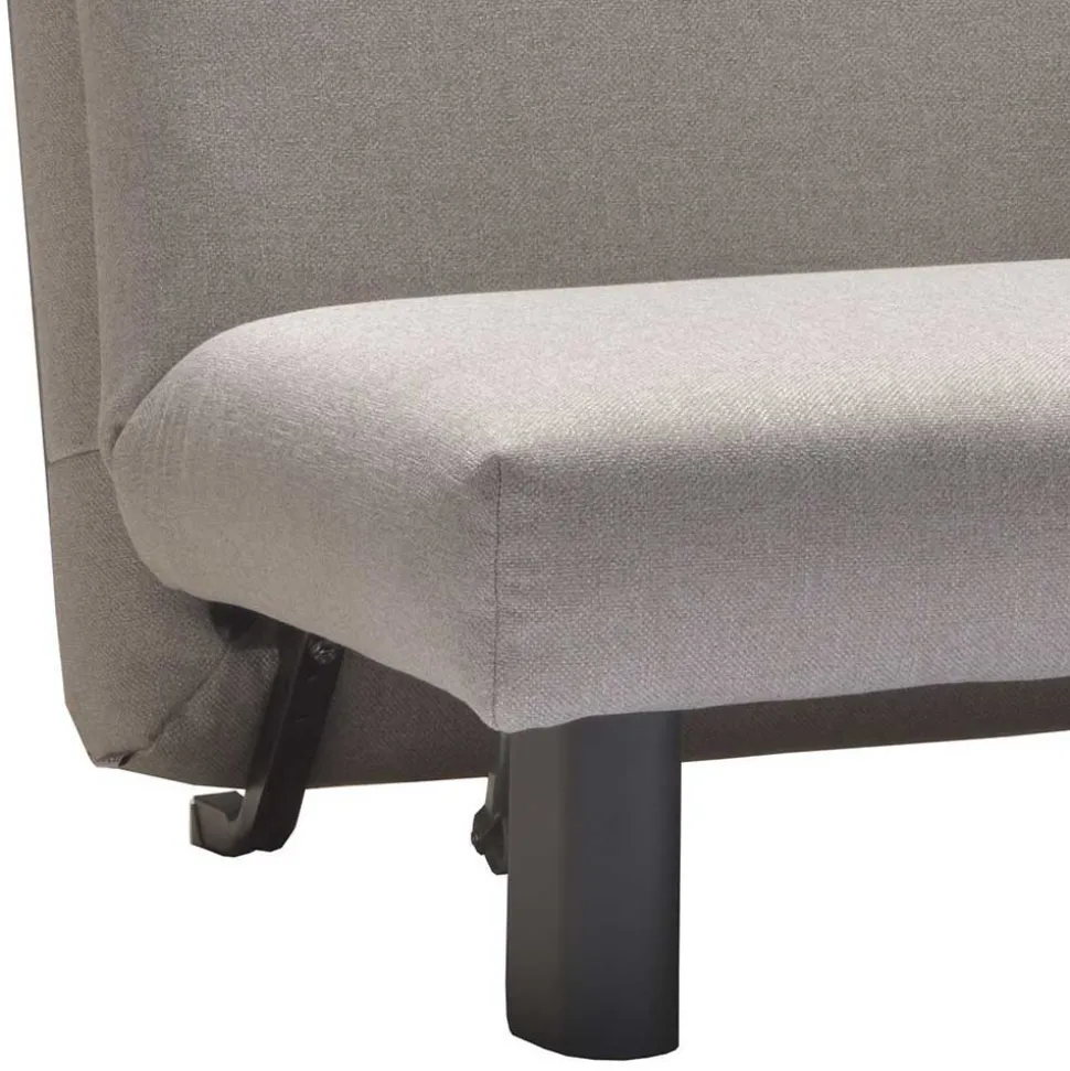 Schlafsofa als Einzelbett oder Doppelbett Tutran in Hellgrau Webstoff