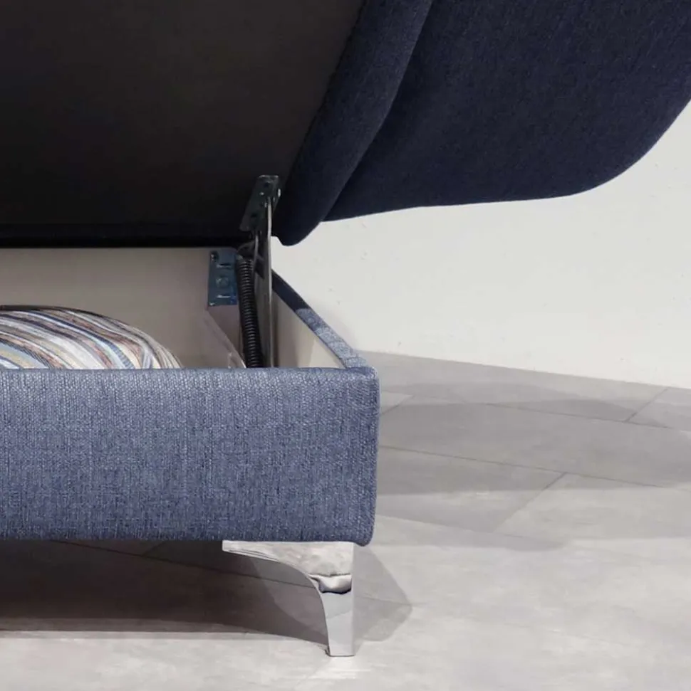 Schlafsofa Chaiselounge in Blau - Jacy