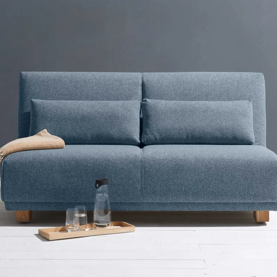 Schlafsofa in Blau mit Eiche - Sojette