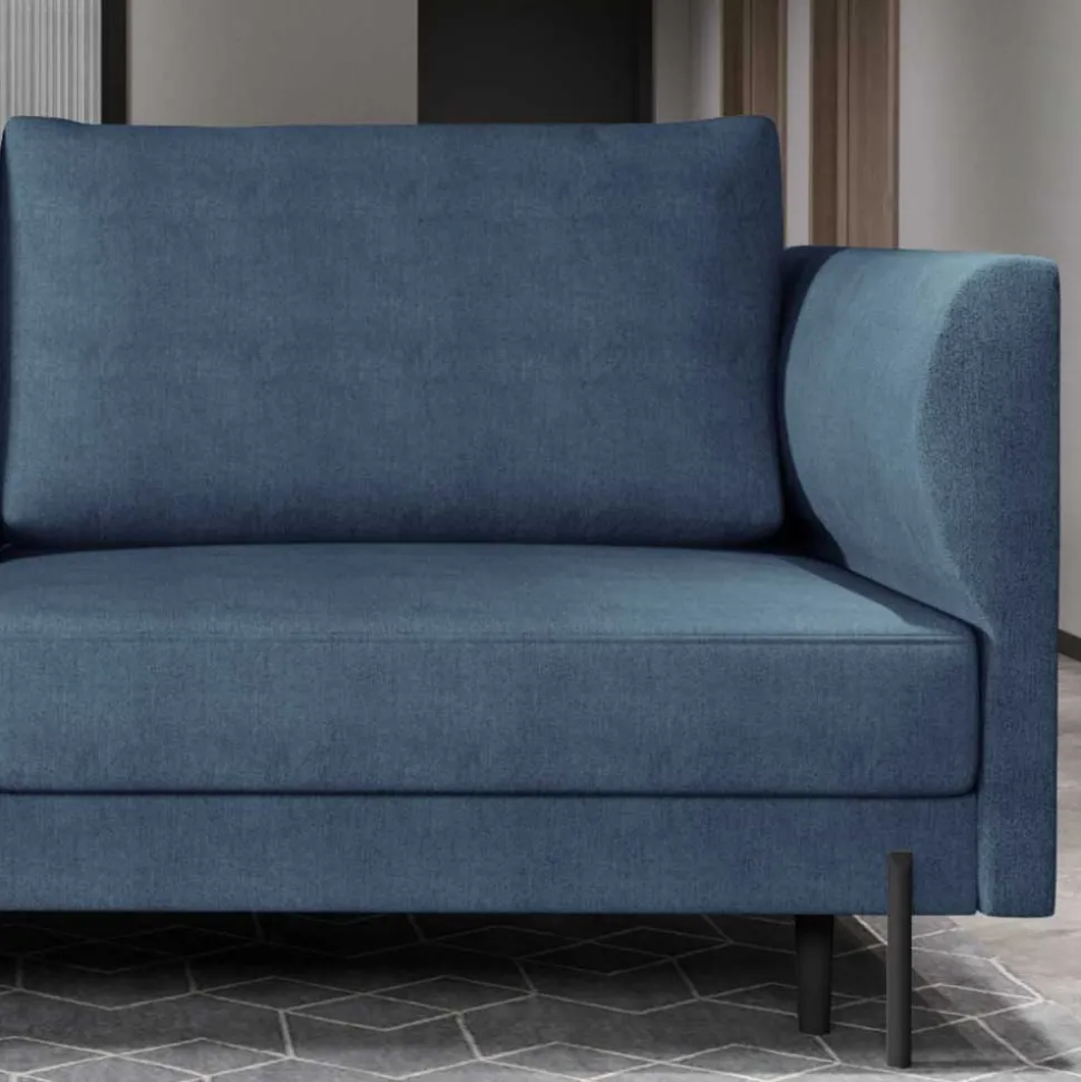 Schlafsofa in meliertem Blaugrau Stoffbezug - Ipsum