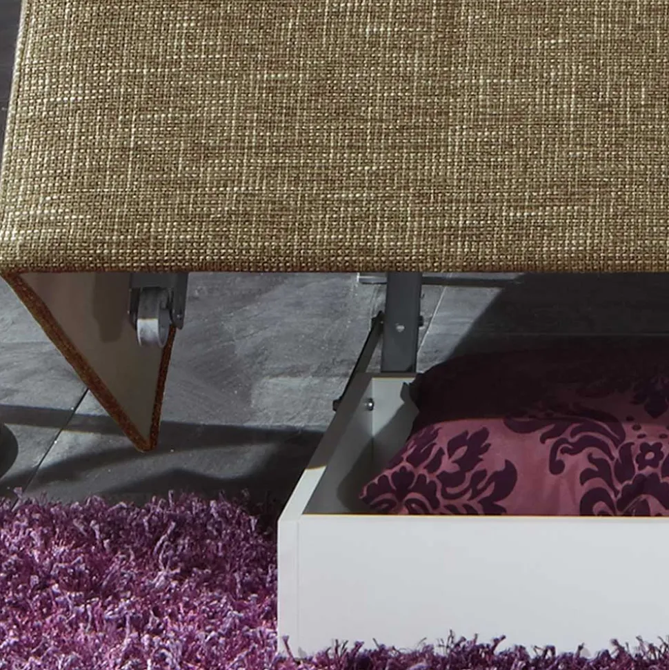 Schlafsofa ohne Armlehnen in Graubraun - Genn