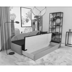 Schlafsofa Recamiere in Grau und Schwarzgrau - Sinkala