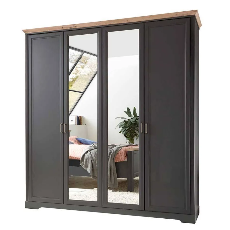 Schlafzimmer Bettanlage und Schrank Set - Zenuvra (vierteilig)