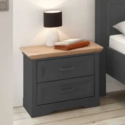 Schlafzimmer Bettanlage und Schrank Set - Zenuvra (vierteilig)