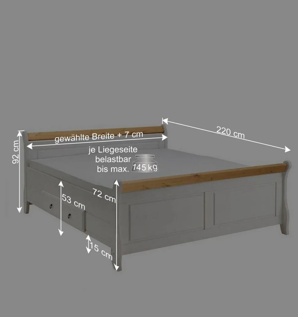 Schlafzimmer Einrichtung Oradea im Landhausstil (vierteilig)