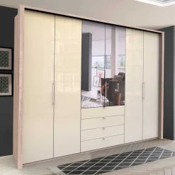 Schlafzimmer Kleiderschrank mit Spiegel Falttür - Rativian