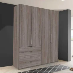 Schlafzimmer Kleiderschrank in Eiche dunkel - Crenba