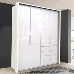 Schlafzimmer Kombi-Kleiderschrank in Weiß - Dolienca