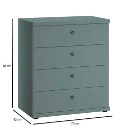 Schlafzimmer Kommode in Graugrün - Rajavo