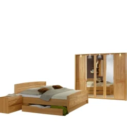 Schlafzimmer Komplettset Bordeaux aus Erle (vierteilig)