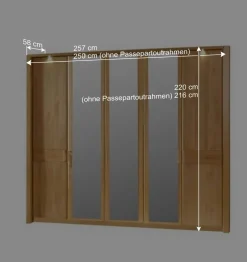 Schlafzimmer Komplettset Bordeaux aus Erle (vierteilig)