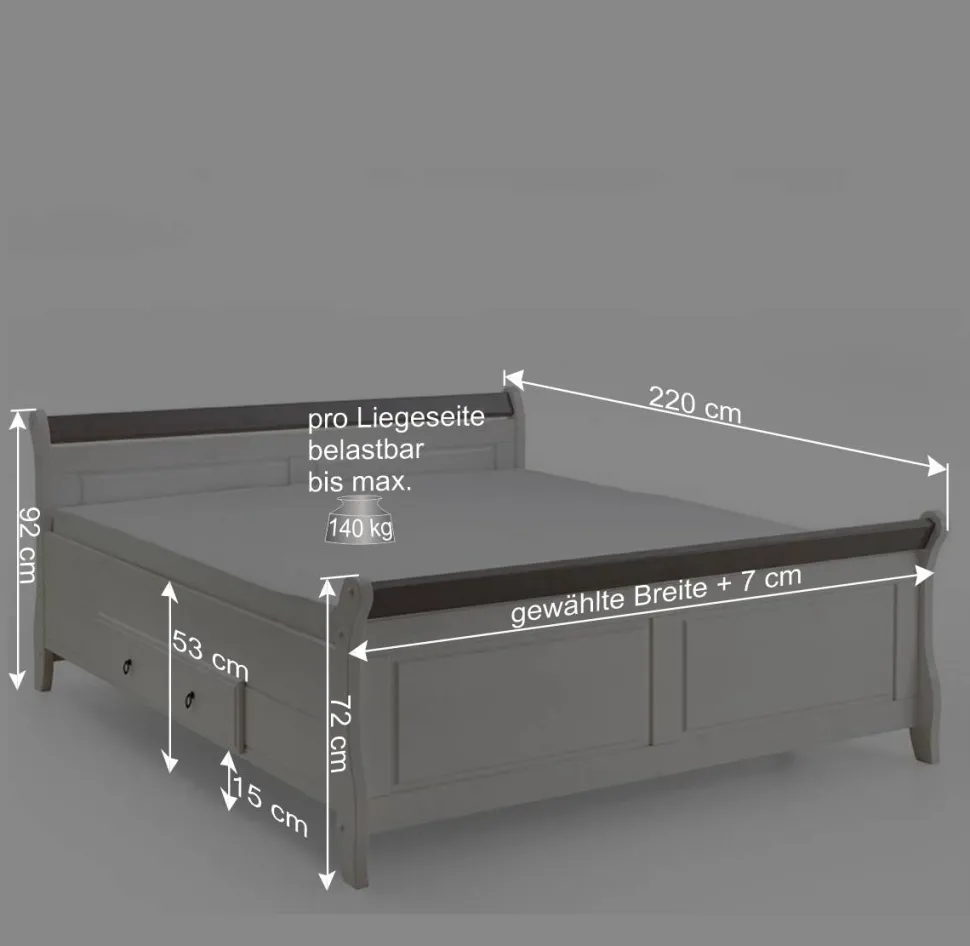 Schlafzimmer Komplettset Caneon im Landhausstil (vierteilig)