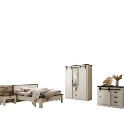 Schlafzimmer Möbel komplett in Weiß - Tramos (vierteilig)