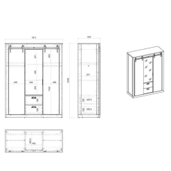 Schlafzimmer Möbel komplett in Weiß - Tramos (vierteilig)