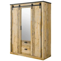 Schlafzimmer mit 140x200 Bett - Naiavio I (vierteilig)