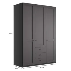 Schlafzimmer Schrank in Dunkelgrau - Mataram