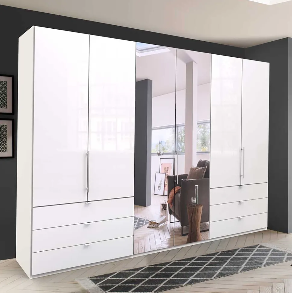 Schlafzimmer Schrank mit Falttüren in Weiß - Dolienca