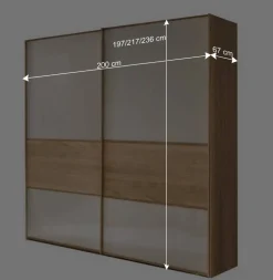 Schlafzimmer Schwebetürenschrank 2-türig - Emdsiva