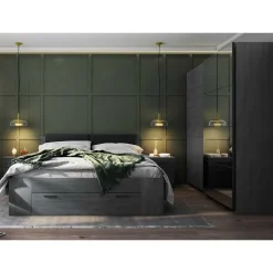 Schlafzimmereinrichtung in Eiche Grau - Carika (vierteilig)