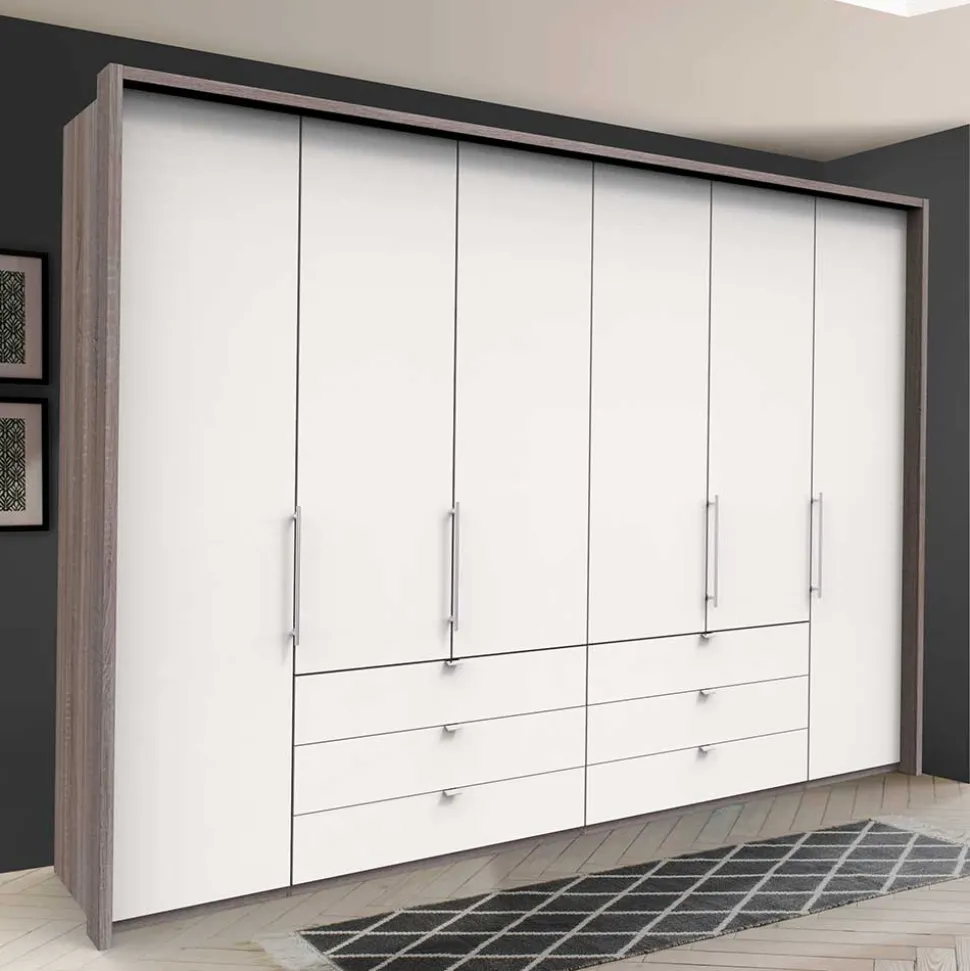 Schlafzimmerkleiderschrank foliert in Weiß - Tivierto I