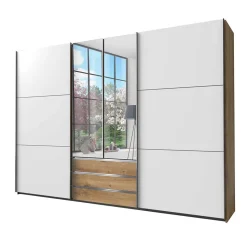 Schlafzimmerkleiderschrank 4-türig & 3 Schubladen - Stufania