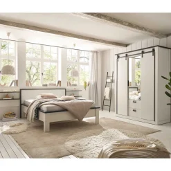 Schlafzimmermöbel Set in Weiß Pinie - Tramos (vierteilig)