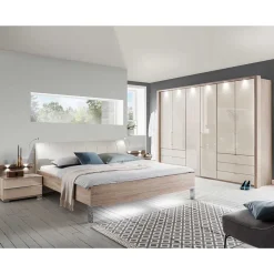 Schlafzimmermöbel Set mit LED Licht - Rativian (vierteilig)