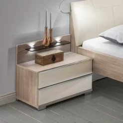 Schlafzimmermöbel Set mit LED Licht - Rativian (vierteilig)