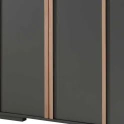 Schlafzimmerschrank in Anthrazit mit Buche - Navlius