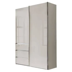 Schlafzimmerschrank in Champagner Glasfront 165 cm - Dustins