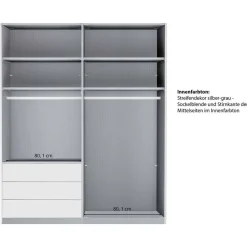 Schlafzimmerschrank in Champagner Glasfront 165 cm - Dustins