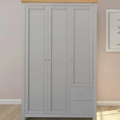 Schlafzimmerschrank in Grau & Eichefarben - Poliesti