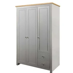 Schlafzimmerschrank in Grau & Eichefarben - Poliesti