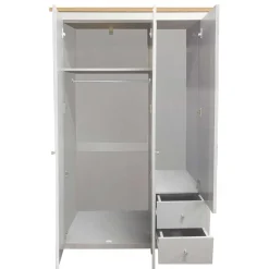 Schlafzimmerschrank in Grau & Eichefarben - Poliesti