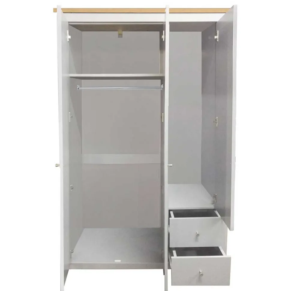 Schlafzimmerschrank in Grau & Eichefarben - Poliesti