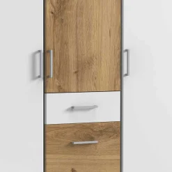 Schlafzimmerschrank in Weiß & Plankeneiche Dekor - Calassina I