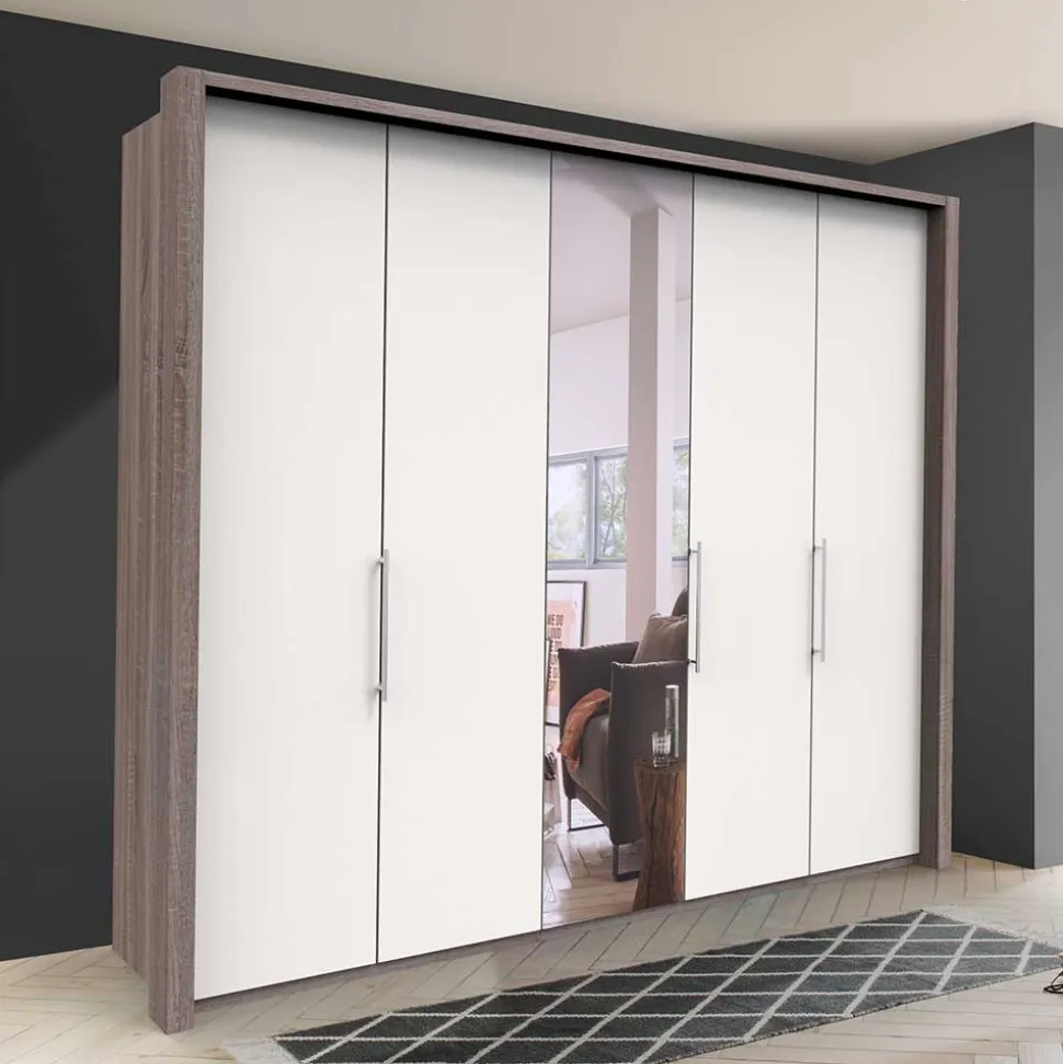 Schlafzimmerschrank mit Metallgriffen - Tivierto I