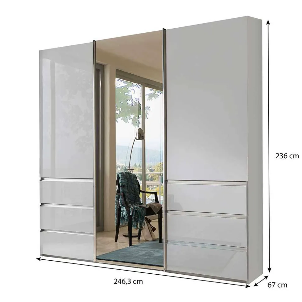 Schlafzimmerschrank mit Parsol Spiegeltür - Babaco