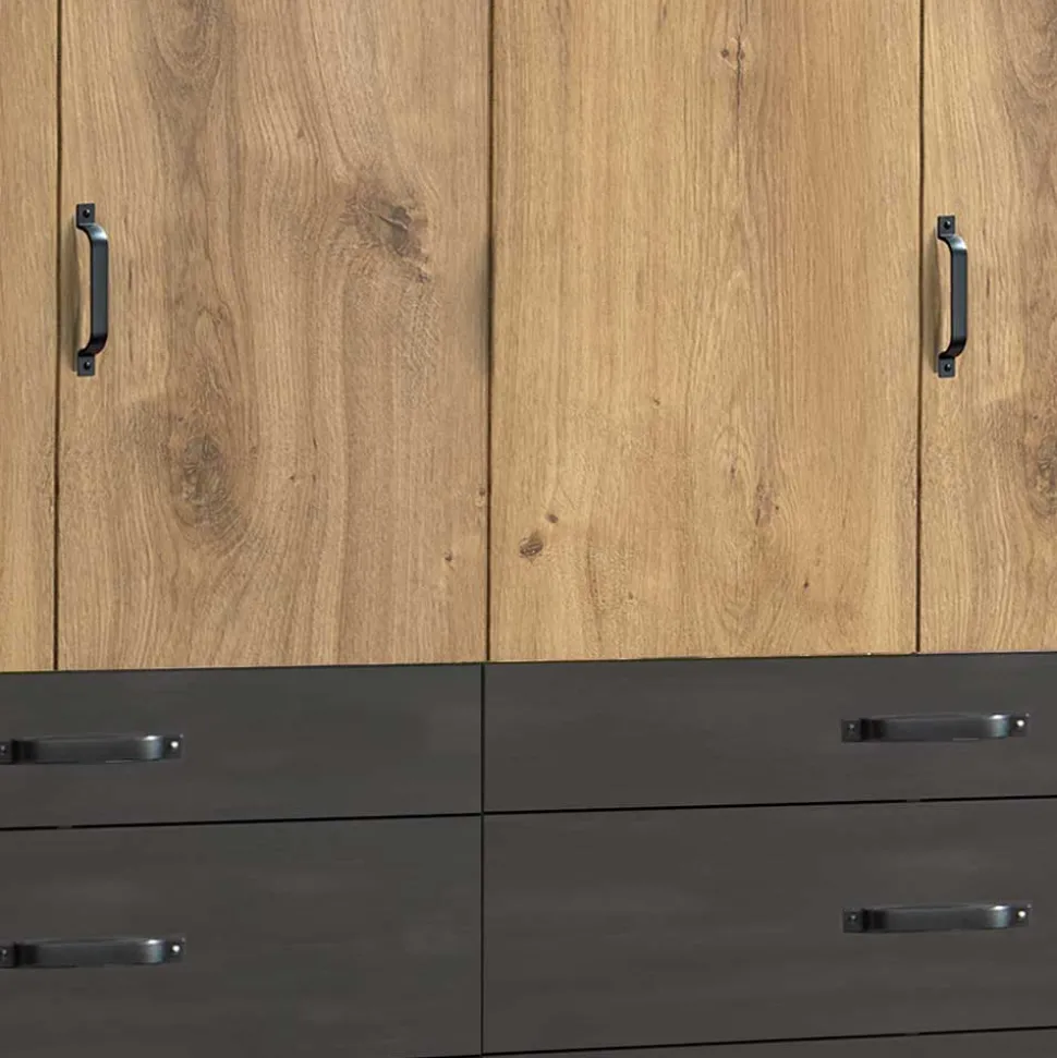 Schlafzimmerschrank mit sechs Schubladen & Türen - Bram